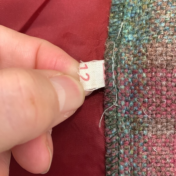 Morplan | 100% Wool Green Red Tartan Plaid Side Zip Vintage Skirt 12.5” W 30” L - Picture 10 of 16